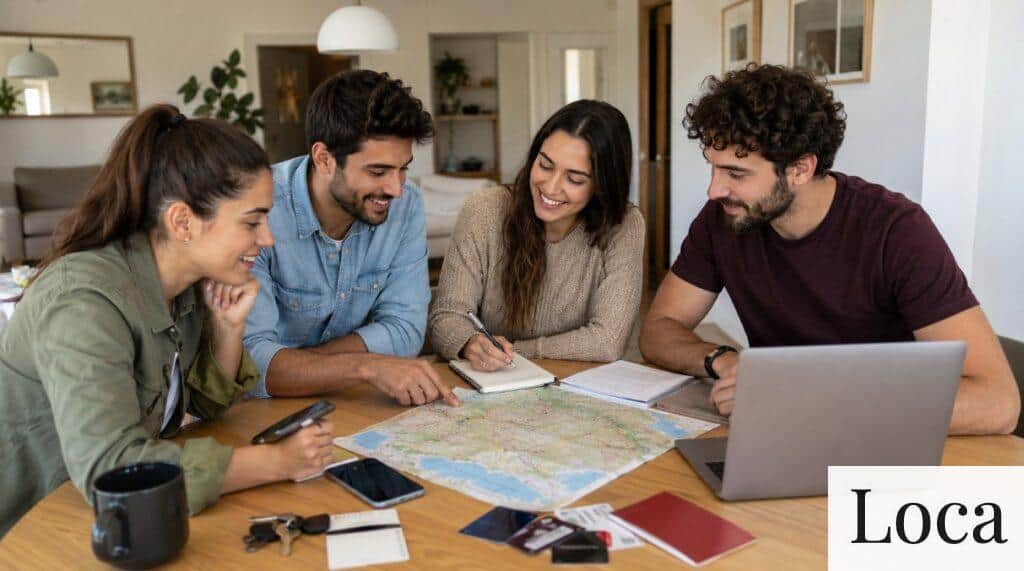 Amigos organizando y repartiendo los gastos de un viaje